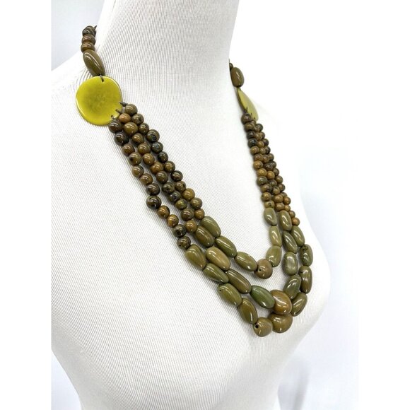 Handmade TAGUA NUT Necklace Adjustable 32" Multi-strand Green - Picture 2 of 7